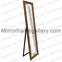 Stair Stepped Wooden Framed Dress Mirror